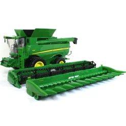1/16 Big Farm John Deere S690 Combine with 12 Row Corn Head and Grain Head