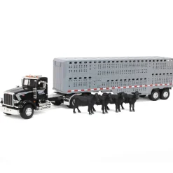 1/16 Big Farm Peterbilt 367 Semi with Livestock Trailer and 4 Cows