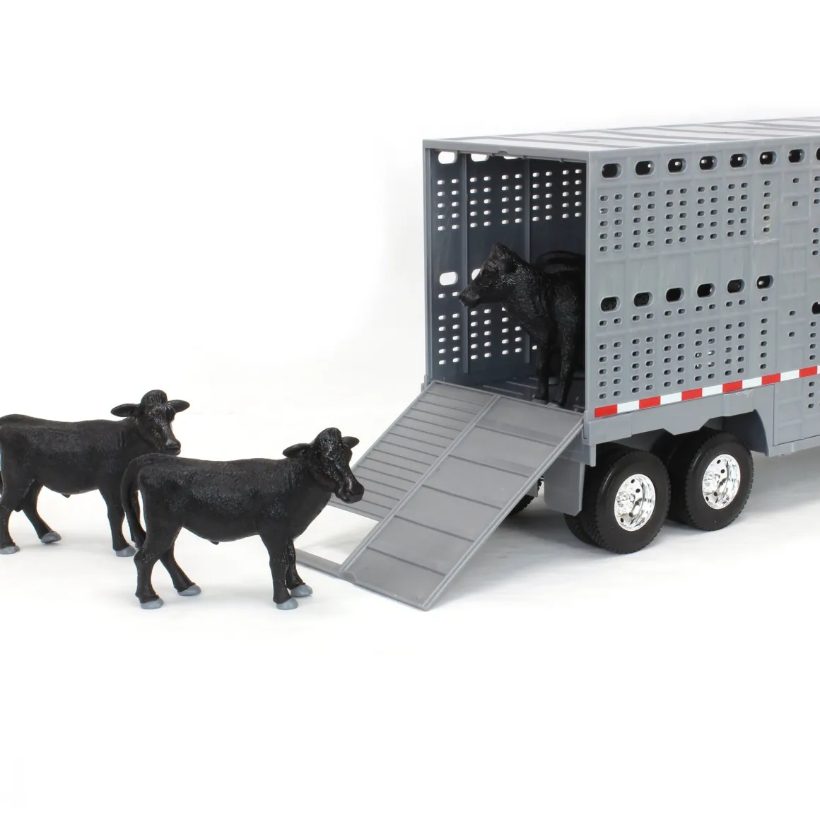1/16 Big Farm Peterbilt 367 Semi with Livestock Trailer and 4 Cows