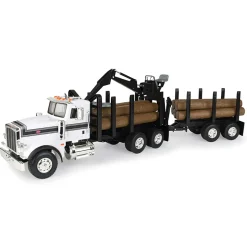 1/16 Big Farm Peterbilt Model 367 Log Truck with Pup Trailer and Logs