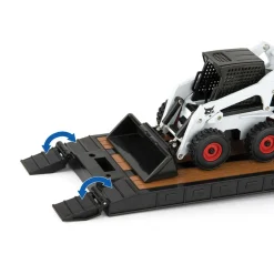 1/32 Big Roads Peterbilt 579 w/ Lowboy & 2 Die-cast Bobcat S450 Skid Loaders