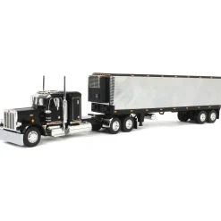 1/64 Black & Chrome Peterbilt 359 with 40ft Vintage Reefer Trailer, DCP by First Gear