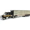 1/64 Black & Gold Kenworth W990 with Wilson Silverstar Livestock Trailer, DCP by First Gear