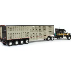 1/64 Black & Gold Kenworth W990 with Wilson Silverstar Livestock Trailer, DCP by First Gear