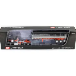 1/64 Black & Orange Kenworth W990 with Chrome MAC Coal End Dump Trailer, DCP by First Gear