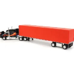 1/64 Black & Red Peterbilt 579 Sleeper w/ 53' Utility Roll Tarp Trailer, DCP by First Gear