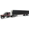 1/64 Black & Red Peterbilt 359 with Utility Roll Tarp Trailer, DCP by First Gear
