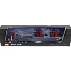 1/64 Black Bush Hog Peterbilt 379 63" Flattop Sleeper w/ Transcraft Deck Trailer & 2 Bush Hog Wing Mowers