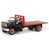1/64 Black Chevy C65 Single Axle Truck with Red Flatbed, DCP by First Gear