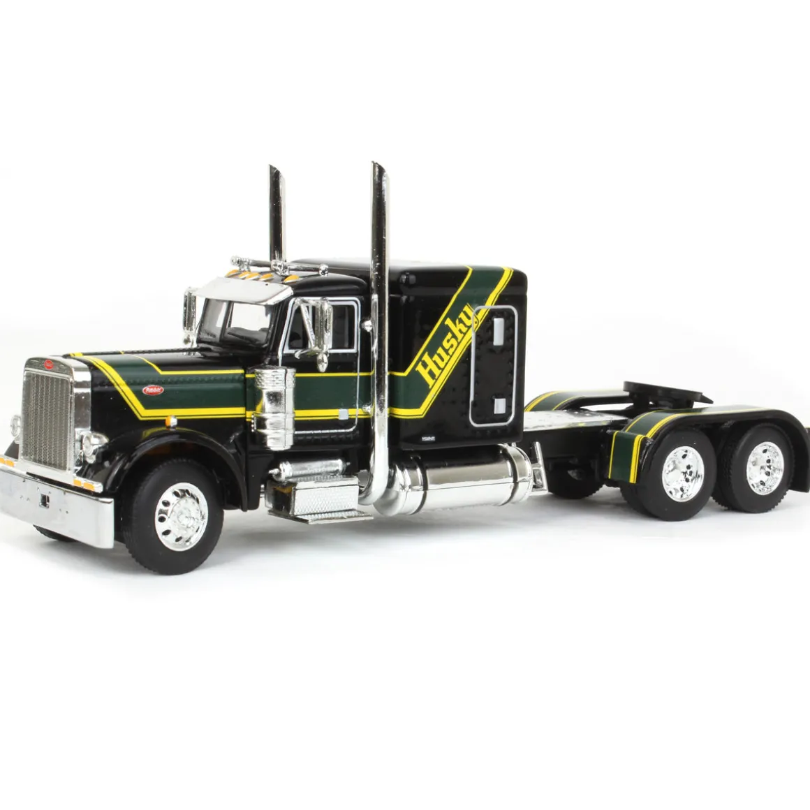 1/64 Black Husky Peterbilt 379 w/ Fontaine Renegade Lowboy & Husky Manure Spreader, DCP by First Gear