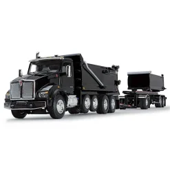 1/64 Black Kenworth T880 Rogue Dump w/ Rogue Transfer Dump Trailer, DCP by First Gear