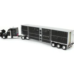 1/64 Black Kenworth W990 with Wilson Silverstar Livestock Trailer, DCP by First Gear