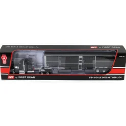 1/64 Black Kenworth W990 with Wilson Silverstar Livestock Trailer, DCP by First Gear