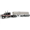 1/64 Black, Orange & White Peterbilt 379 60in Sleeper with Quad-Axle Walker Milk Tanker, DCP by First Gear