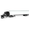 1/64 Black Peterbilt 379 Sleeper & 53ft Trailer with Single Rear Door