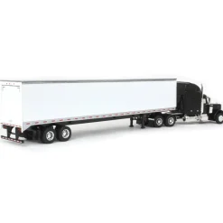 1/64 Black Peterbilt 379 Sleeper & 53ft Trailer with Single Rear Door