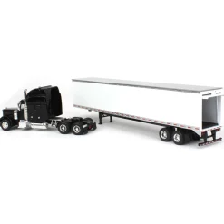 1/64 Black Peterbilt 379 Sleeper & 53ft Trailer with Single Rear Door