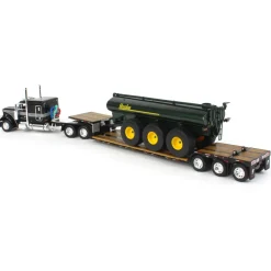 1/64 Black Peterbilt 379 w/ Fontaine Renegade Lowboy & Husky Manure Spreader, DCP by First Gear