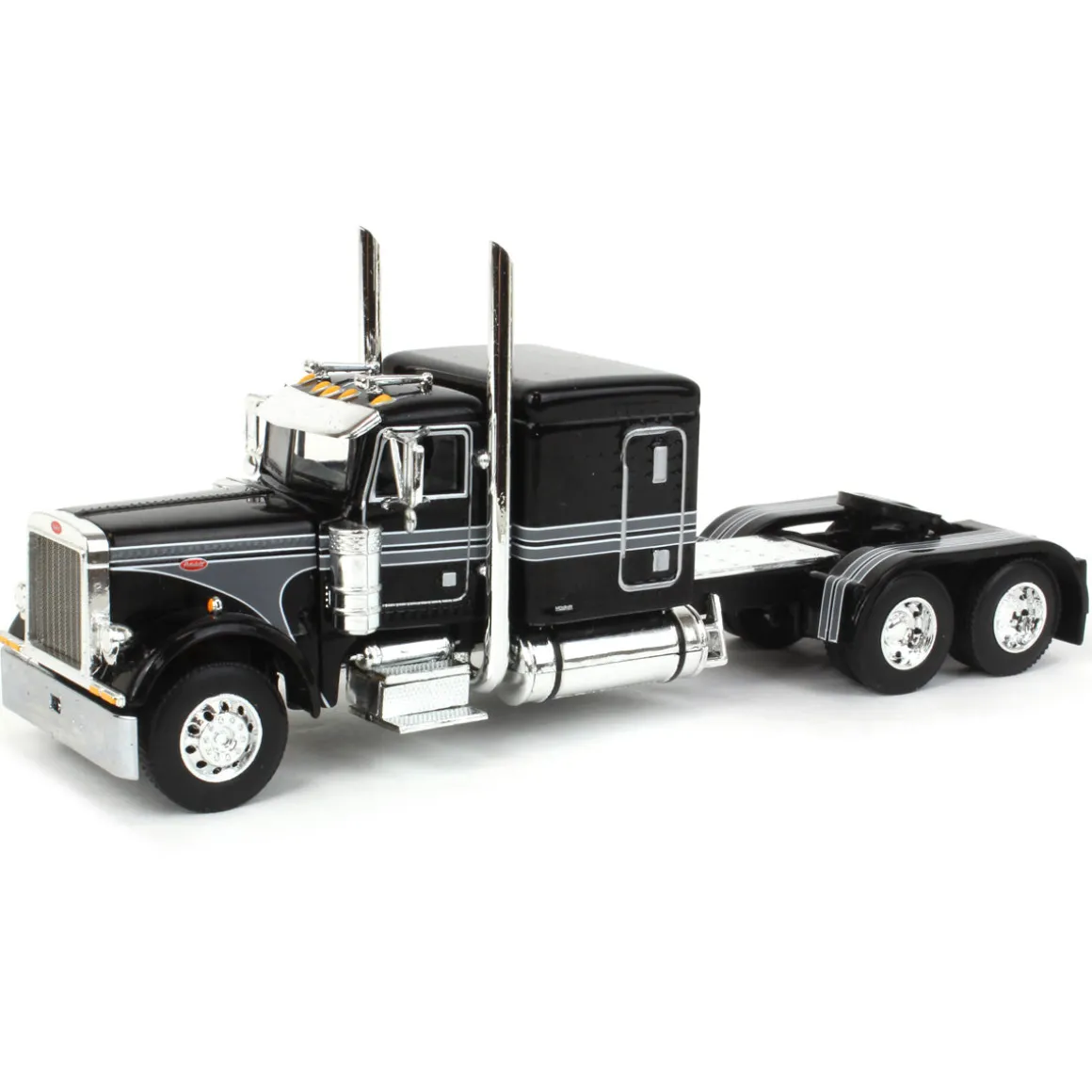 1/64 Black Peterbilt 379 w/ Fontaine Renegade Lowboy & Husky Manure Spreader, DCP by First Gear