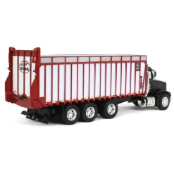 1/64 Black Peterbilt 385 w/ Red & White Meyer 8126RT Boss Forage Box