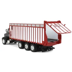 1/64 Black Peterbilt 385 w/ Red & White Meyer 8126RT Boss Forage Box