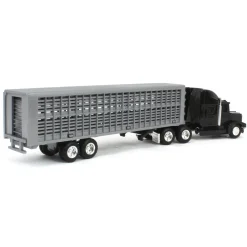 1/64 Black Semi Truck with Cattle Trailer and Cattle by ERTL