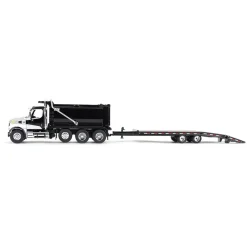 1/64 Black Western Star 49X with Ox Bodies Dump & Beaver Tail Trailer, DCP by First Gear