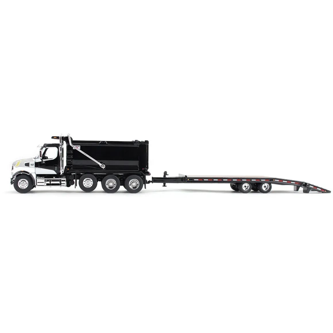 1/64 Black Western Star 49X with Ox Bodies Dump & Beaver Tail Trailer, DCP by First Gear