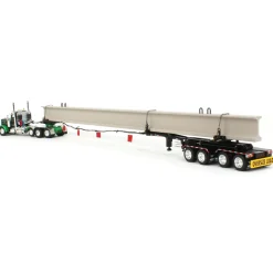 1/64 Black/Green Peterbilt 389 w/ ERMC Hydra-Steer Trailer & Bridge Beam Load, DCP by First Gear