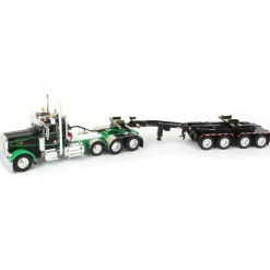 1/64 Black/Green Peterbilt 389 w/ ERMC Hydra-Steer Trailer & Bridge Beam Load, DCP by First Gear