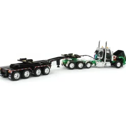 1/64 Black/Green Peterbilt 389 w/ ERMC Hydra-Steer Trailer & Bridge Beam Load, DCP by First Gear