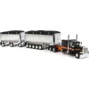 1/64 Black/Orange/Chrome Peterbilt 389 w/ Chrome East Genesis II End Dump Trailers, DCP by First Gear