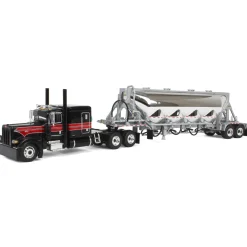 1/64 Black/Viper Red Peterbilt 389 with J&L Pneumatic Tank Trailer, DCP by First Gear