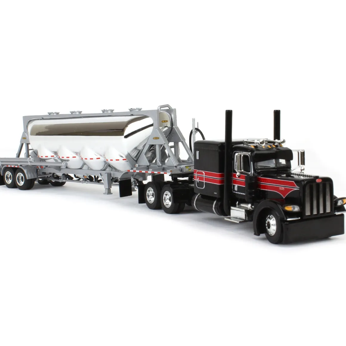 1/64 Black/Viper Red Peterbilt 389 with J&L Pneumatic Tank Trailer, DCP by First Gear