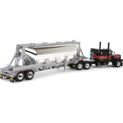 1/64 Black/Viper Red Peterbilt 389 with J&L Pneumatic Tank Trailer, DCP by First Gear