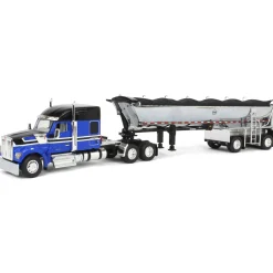 1/64 Blue & Black Kenworth W990 with Chrome MAC End Dump Trailer, DCP by First Gear