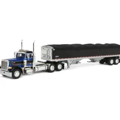 1/64 Blue & Black Peterbilt 379 Day Cab with Black Wilson Pacesetter Grain Trailer, DCP by First Gear