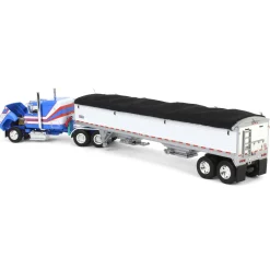 1/64 Blue & White Ford LTL 9000 with Wilson Grain Trailer, DCP by First Gear