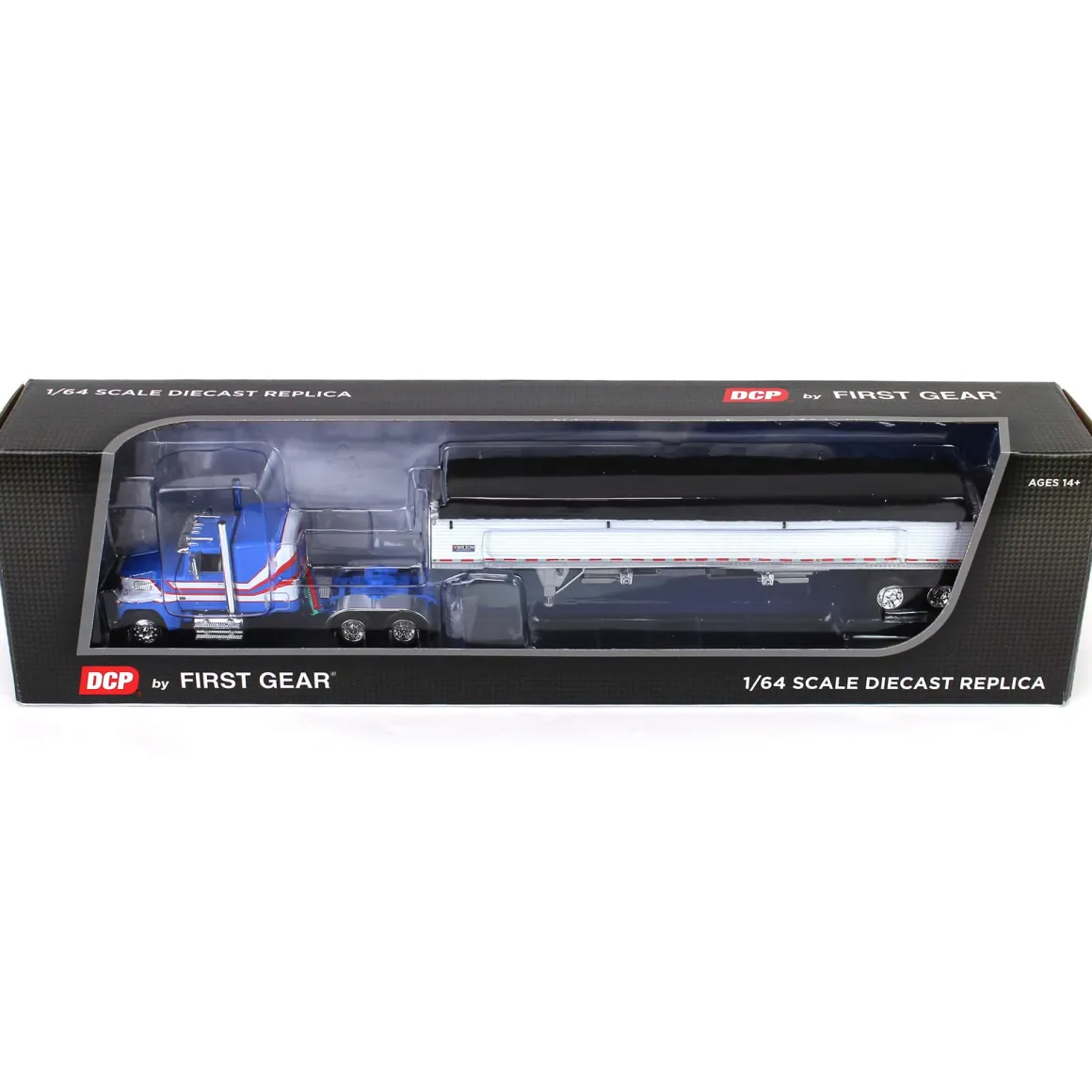 1/64 Blue & White Ford LTL 9000 with Wilson Grain Trailer, DCP by First Gear