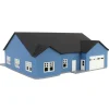 1/64 Blue & White “The Ranch” Farm House w/ Opening Garage & Back Deck, 3D Printed