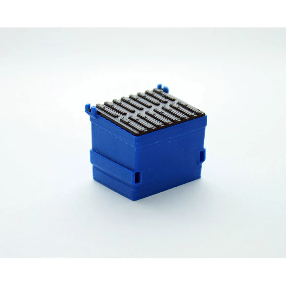 1/64 Blue Dumpster with Removable black Lid, 3D Printed Plastic