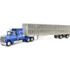 1/64 Blue Ford LTL 9000 60in Aerodyne Sleeper with Wilson Stockmaster PSAL Livestock Trailer, DCP by First Gear