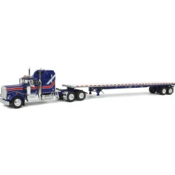 1/64 Blue Kenworth W900A Aerodyne Sleeper w/ 53ft Wilson Roadbrute Trailer, Liberty Series, DCP by First Gear