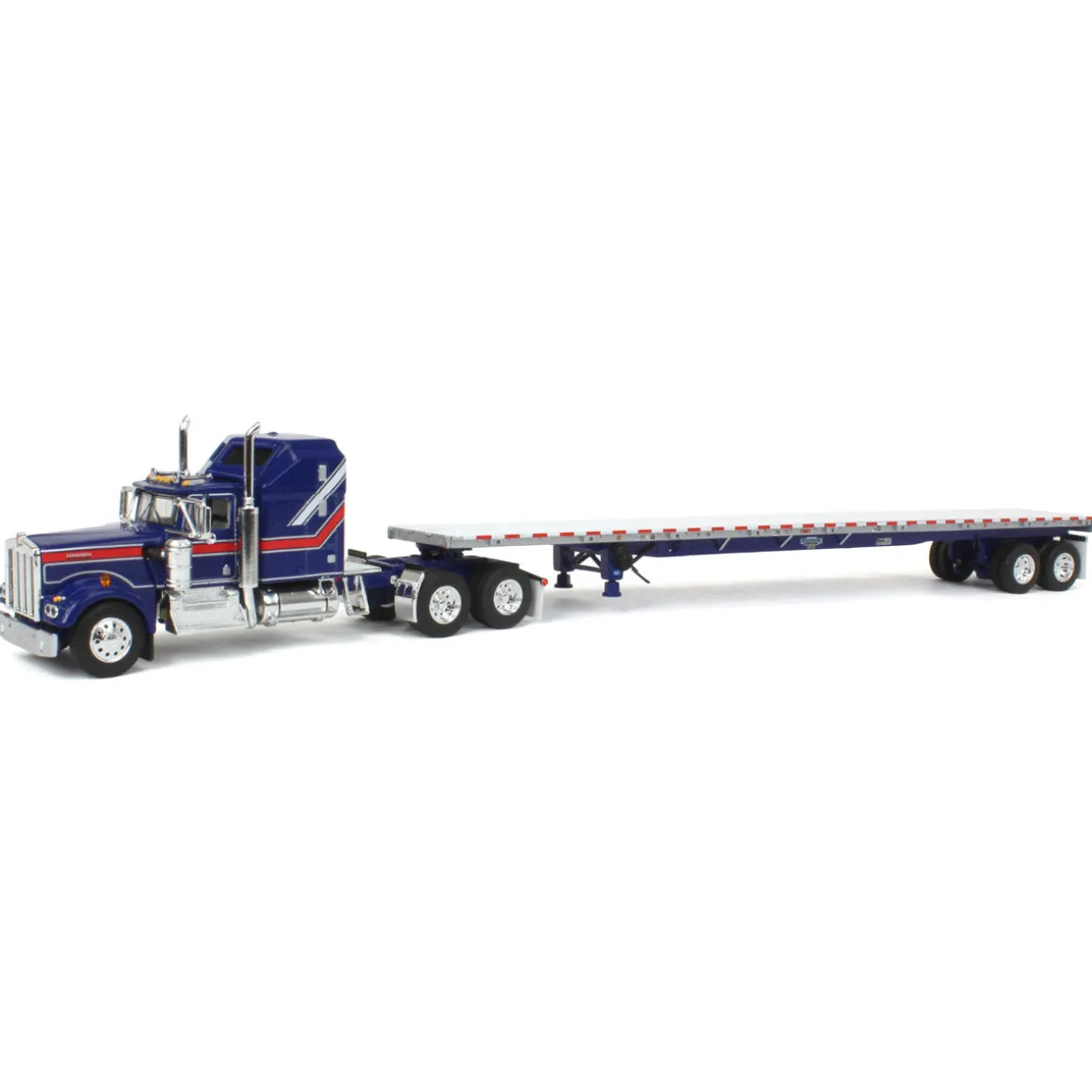 1/64 Blue Kenworth W900A Aerodyne Sleeper w/ 53ft Wilson Roadbrute Trailer, Liberty Series, DCP by First Gear