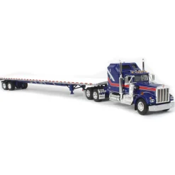 1/64 Blue Kenworth W900A Aerodyne Sleeper w/ 53ft Wilson Roadbrute Trailer, Liberty Series, DCP by First Gear
