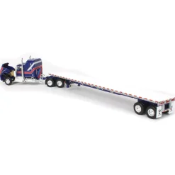 1/64 Blue Kenworth W900A Aerodyne Sleeper w/ 53ft Wilson Roadbrute Trailer, Liberty Series, DCP by First Gear