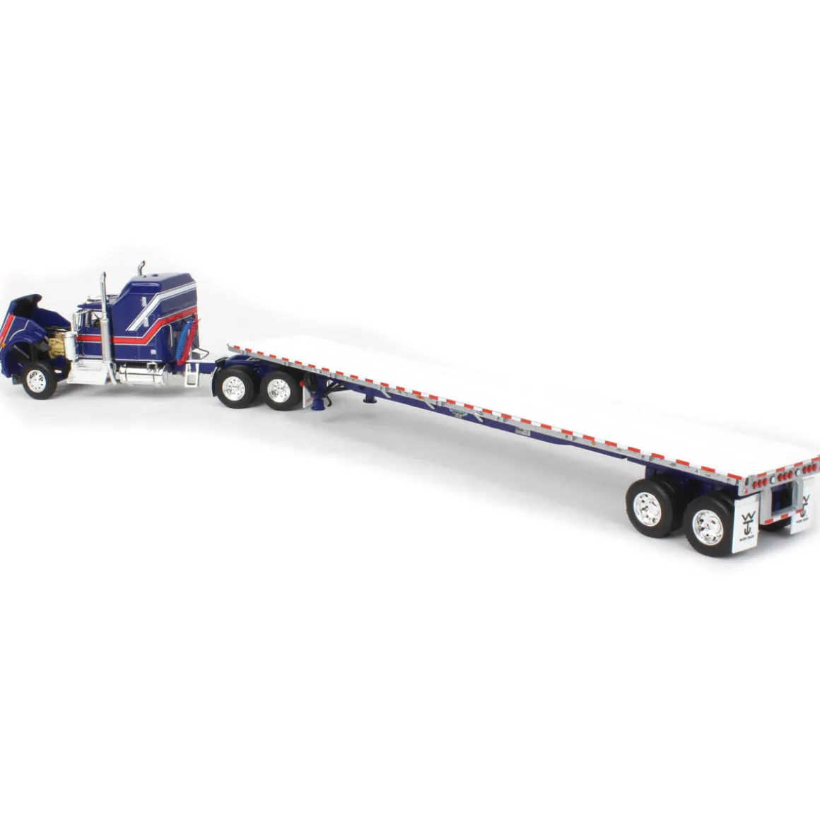 1/64 Blue Kenworth W900A Aerodyne Sleeper w/ 53ft Wilson Roadbrute Trailer, Liberty Series, DCP by First Gear