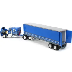 1/64 Blue Kenworth W900A w/ 40ft Vintage Reefer Trailer, DCP by First Gear