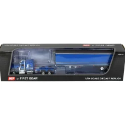 1/64 Blue Kenworth W900A w/ 40ft Vintage Reefer Trailer, DCP by First Gear
