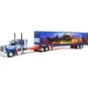 1/64 Blue/Red Peterbilt 389 with Tandem Axle Muraled Kentucky Van Trailer, DCP by First Gear